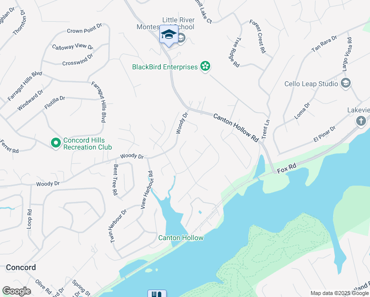 map of restaurants, bars, coffee shops, grocery stores, and more near 816 Tree Trunk Road in Knoxville