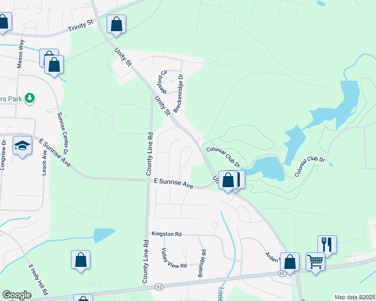 map of restaurants, bars, coffee shops, grocery stores, and more near 136 Maryland Drive in Thomasville