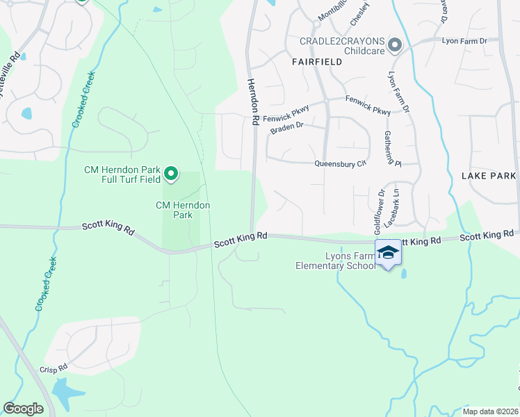 map of restaurants, bars, coffee shops, grocery stores, and more near 8413 Herndon Road in Durham
