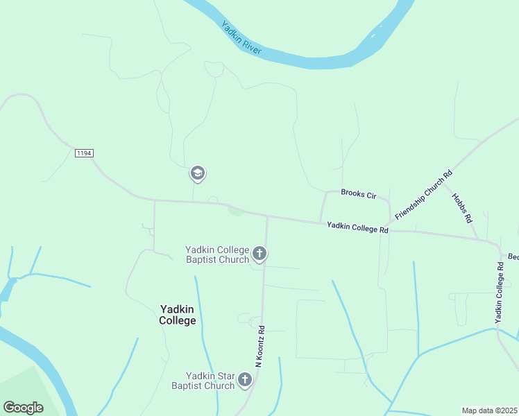 map of restaurants, bars, coffee shops, grocery stores, and more near 2380 Yadkin College Road in Lexington