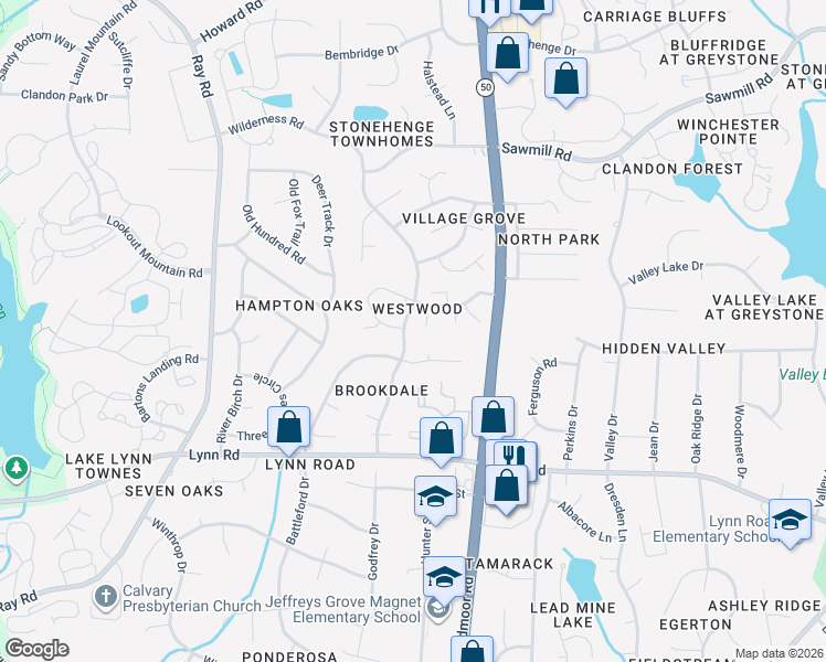 map of restaurants, bars, coffee shops, grocery stores, and more near 7104 Wilderness Road in Raleigh