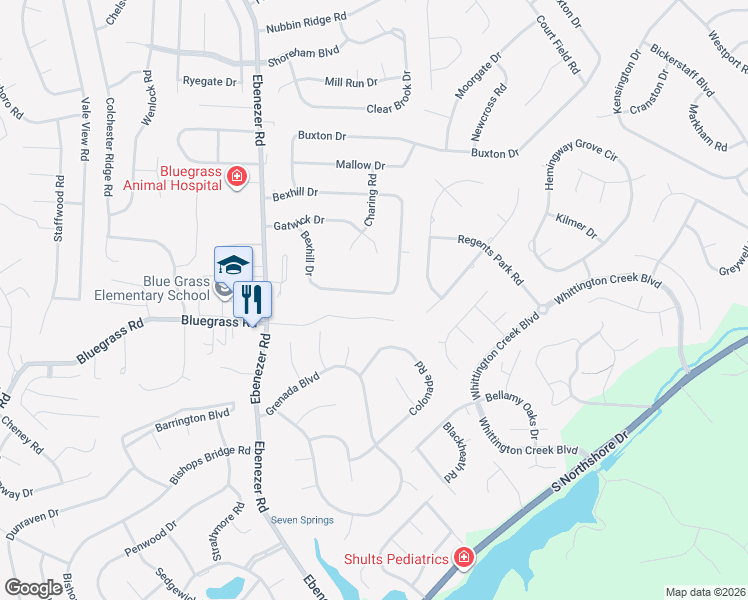map of restaurants, bars, coffee shops, grocery stores, and more near 1602 Bexhill Dr in Knoxville