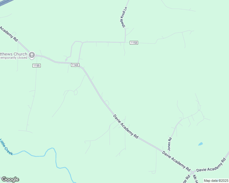map of restaurants, bars, coffee shops, grocery stores, and more near 1444 Davie Academy Road in Mocksville