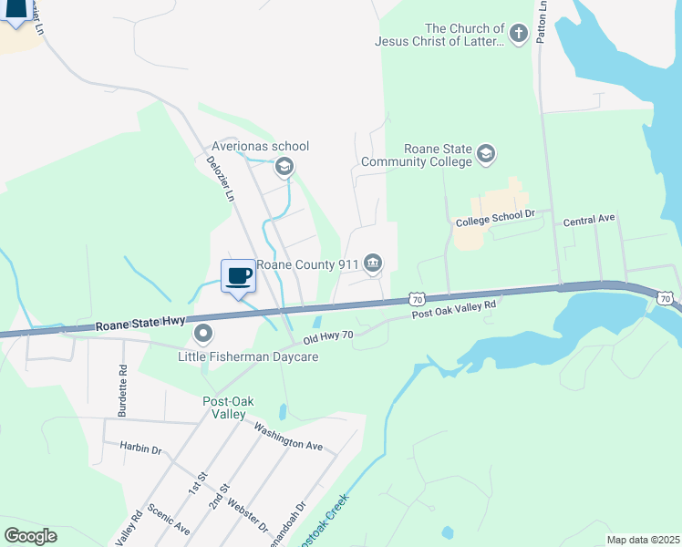 map of restaurants, bars, coffee shops, grocery stores, and more near 220 Brown West Road in Rockwood
