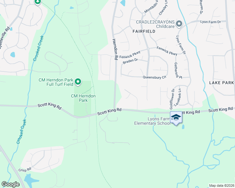 map of restaurants, bars, coffee shops, grocery stores, and more near 8413 Herndon Road in Durham