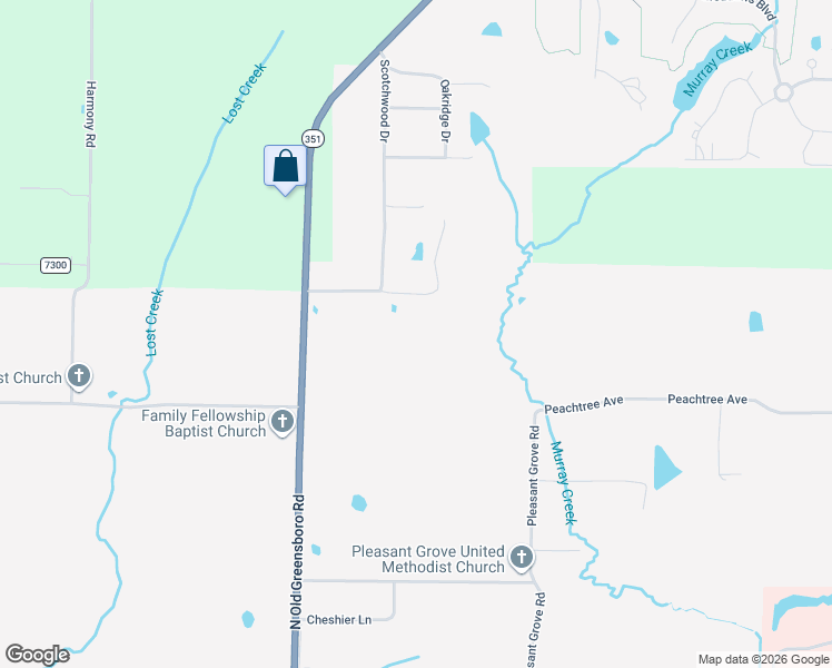 map of restaurants, bars, coffee shops, grocery stores, and more near 3609 East Thomas Green Road in Jonesboro