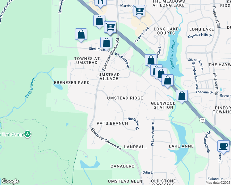 map of restaurants, bars, coffee shops, grocery stores, and more near 8004 Gabriels Bend Drive in Raleigh
