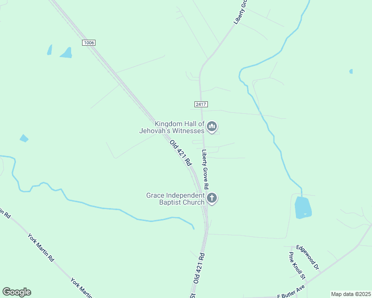 map of restaurants, bars, coffee shops, grocery stores, and more near 5882 Old 421 Road in Liberty