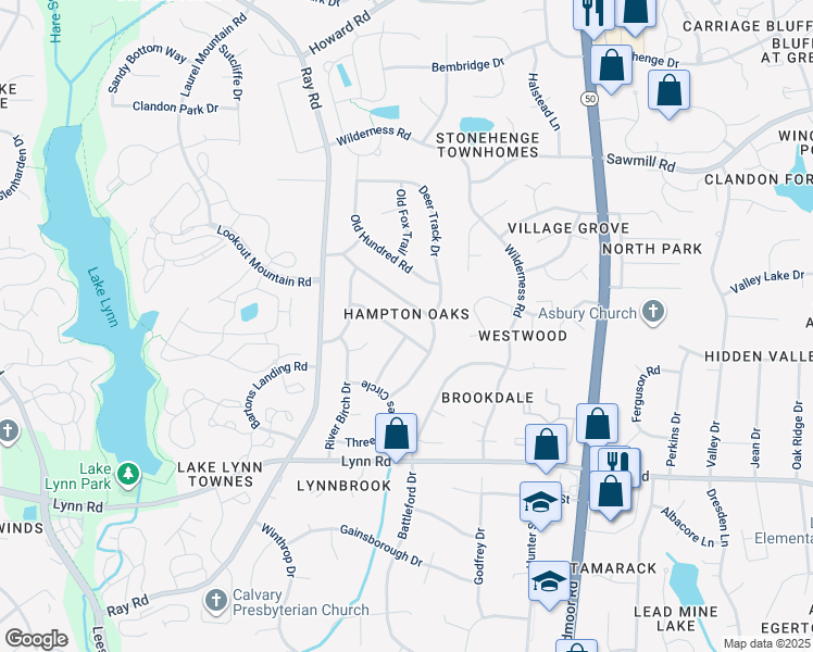 map of restaurants, bars, coffee shops, grocery stores, and more near 2800 Pidgeon Hill Road in Raleigh