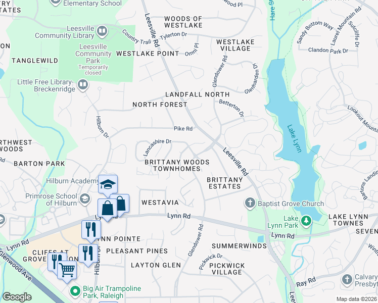 map of restaurants, bars, coffee shops, grocery stores, and more near 4508 Rutland Court in Raleigh