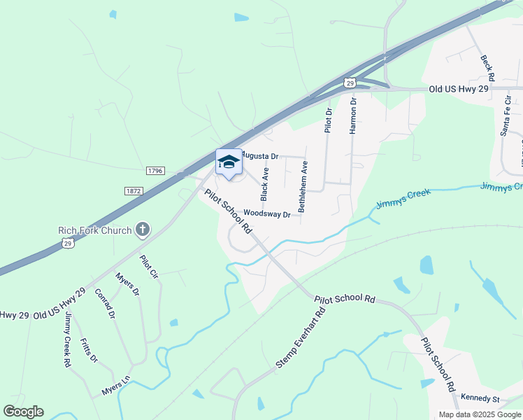 map of restaurants, bars, coffee shops, grocery stores, and more near 1822 Woodsway Drive in Thomasville