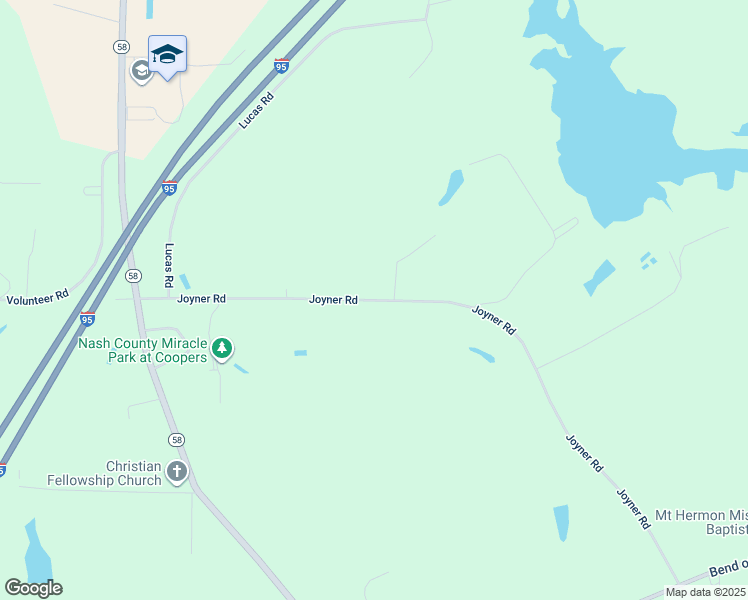 map of restaurants, bars, coffee shops, grocery stores, and more near Joyner Road in Elm City