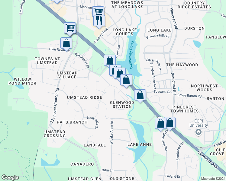 map of restaurants, bars, coffee shops, grocery stores, and more near 8110 Primanti Boulevard in Raleigh