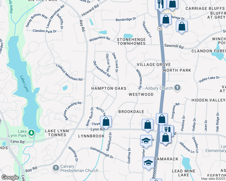 map of restaurants, bars, coffee shops, grocery stores, and more near 7301 Mill Ridge Road in Raleigh