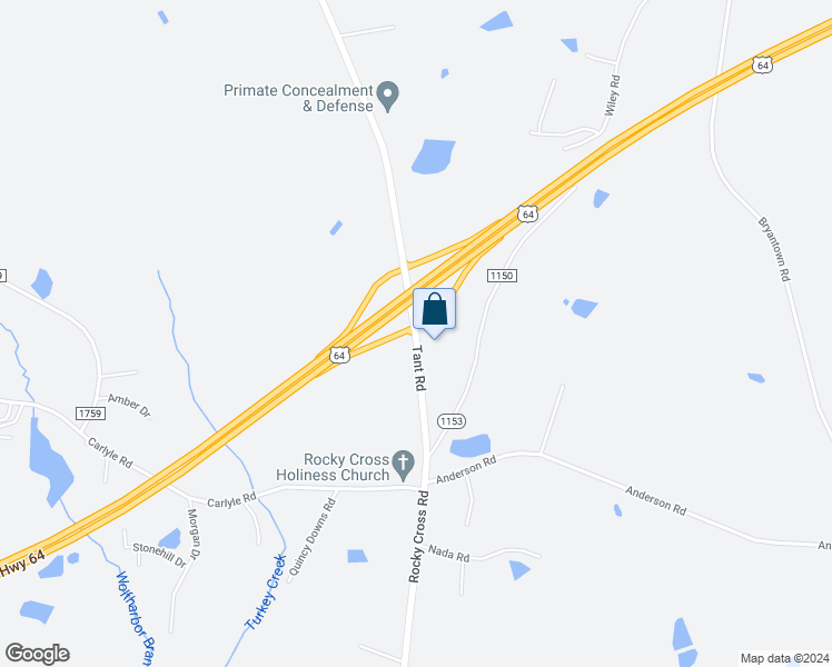 map of restaurants, bars, coffee shops, grocery stores, and more near 1093 Tant Road in Spring Hope