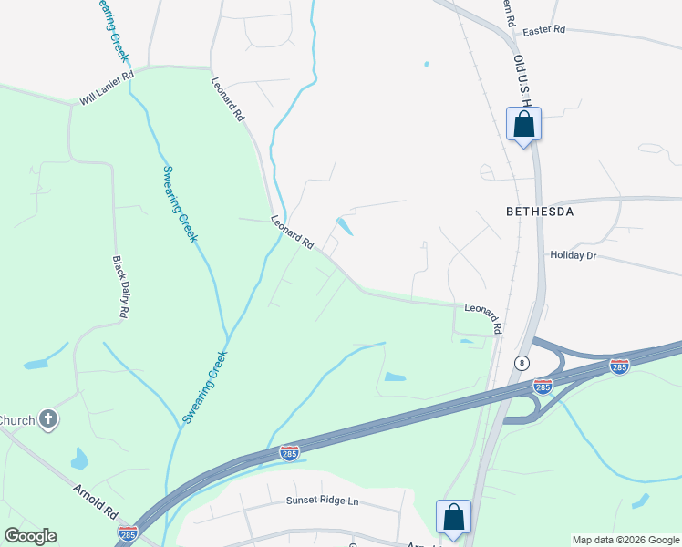 map of restaurants, bars, coffee shops, grocery stores, and more near 2214 Leonard Road in Lexington