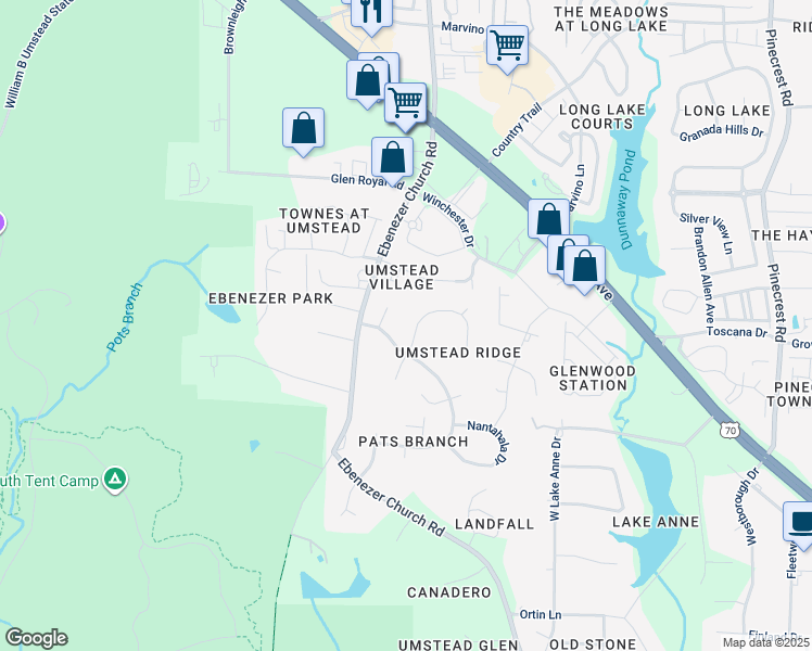 map of restaurants, bars, coffee shops, grocery stores, and more near 8009 Gabriels Bend Drive in Raleigh