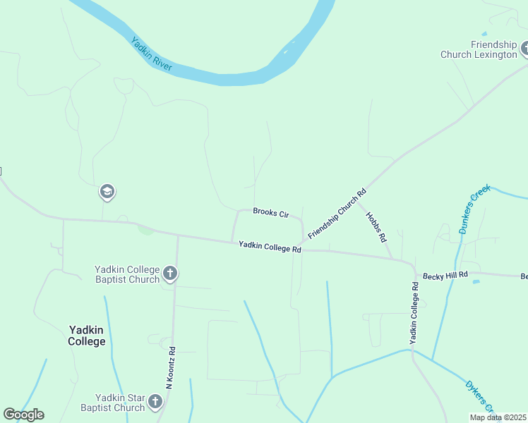 map of restaurants, bars, coffee shops, grocery stores, and more near Brooks Circle in Lexington
