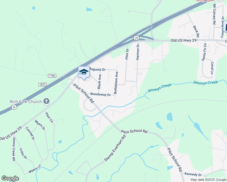 map of restaurants, bars, coffee shops, grocery stores, and more near 306 Bethlehem Avenue in Thomasville