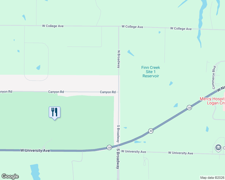 map of restaurants, bars, coffee shops, grocery stores, and more near 4336 Canyon Road in Guthrie