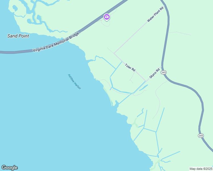 map of restaurants, bars, coffee shops, grocery stores, and more near 619 Skyco Road in Manteo