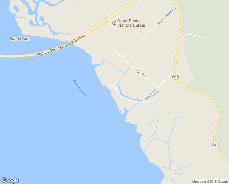 map of restaurants, bars, coffee shops, grocery stores, and more near 619 Skyco Road in Manteo