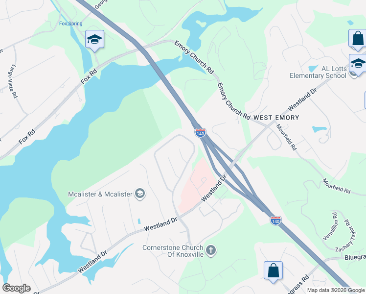map of restaurants, bars, coffee shops, grocery stores, and more near 944 Garrison Ridge Boulevard in Knoxville