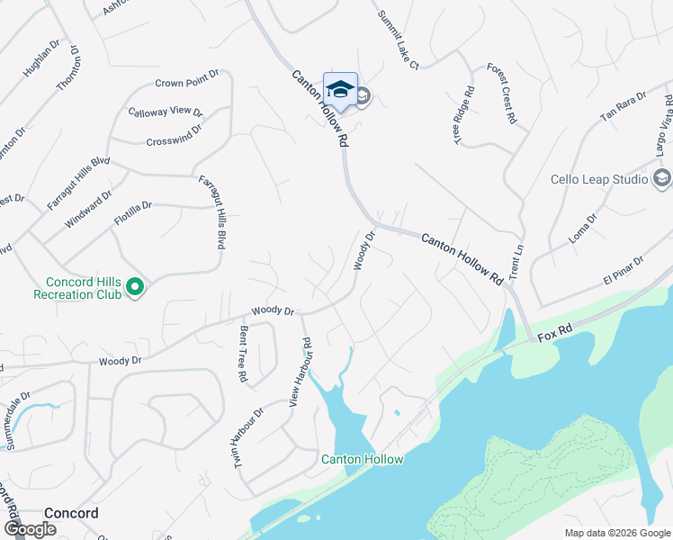 map of restaurants, bars, coffee shops, grocery stores, and more near 10722 Modesto Lane in Knoxville