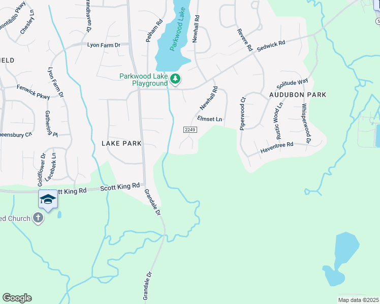 map of restaurants, bars, coffee shops, grocery stores, and more near 22 Pendleton Court in Durham
