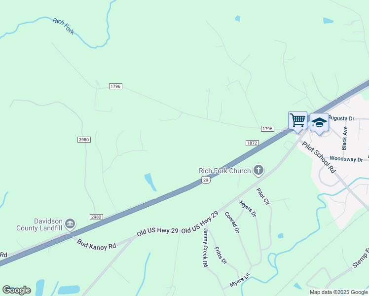 map of restaurants, bars, coffee shops, grocery stores, and more near Interstate 85 Business Loop in Thomasville