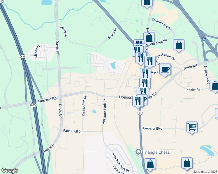 map of restaurants, bars, coffee shops, grocery stores, and more near 615 Corbett Street in Durham