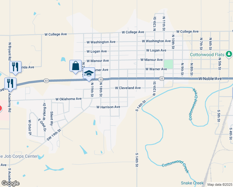 map of restaurants, bars, coffee shops, grocery stores, and more near 109 North 16th Street in Guthrie