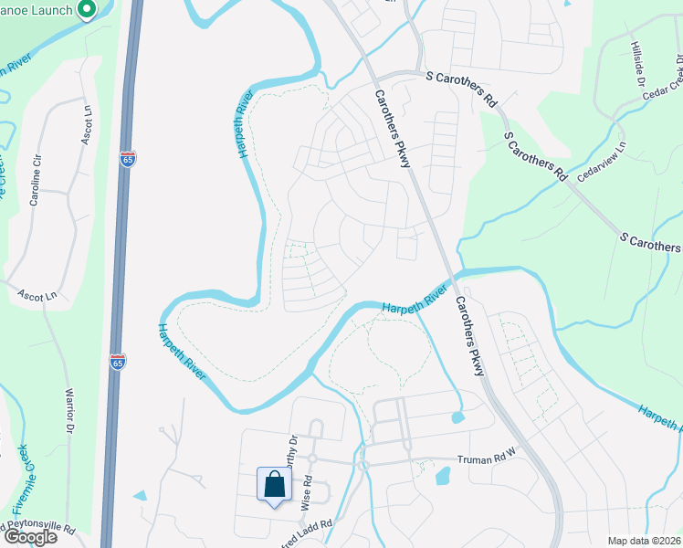 map of restaurants, bars, coffee shops, grocery stores, and more near 2007 Braun Drive in Franklin