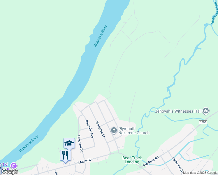 map of restaurants, bars, coffee shops, grocery stores, and more near 125 South River Road in Plymouth