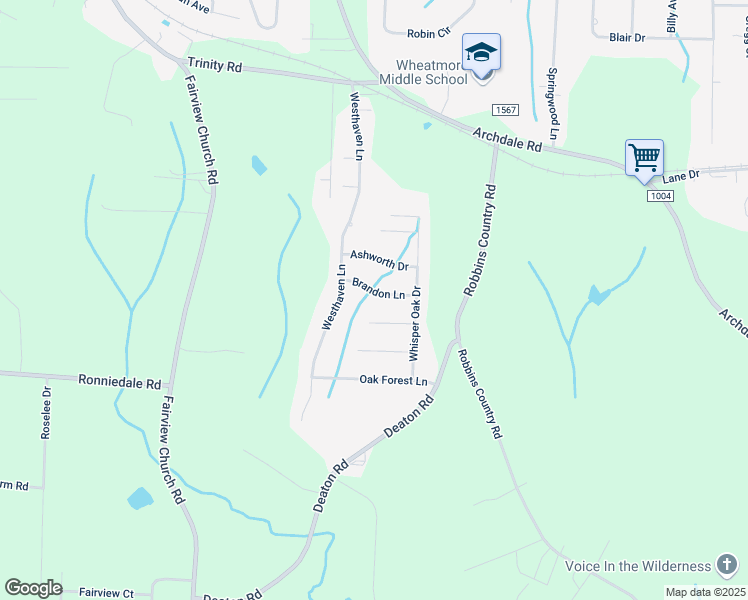 map of restaurants, bars, coffee shops, grocery stores, and more near 111 Brandon Ln in Trinity