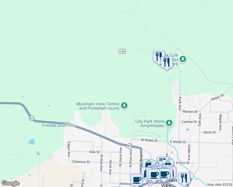 map of restaurants, bars, coffee shops, grocery stores, and more near 1192 Alamo Drive in Mountain View