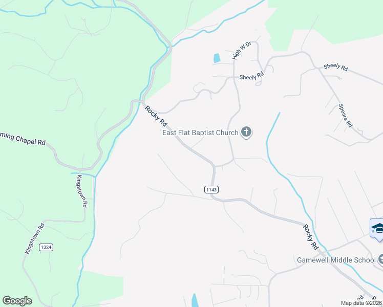 map of restaurants, bars, coffee shops, grocery stores, and more near 3359 Rocky Road in Lenoir