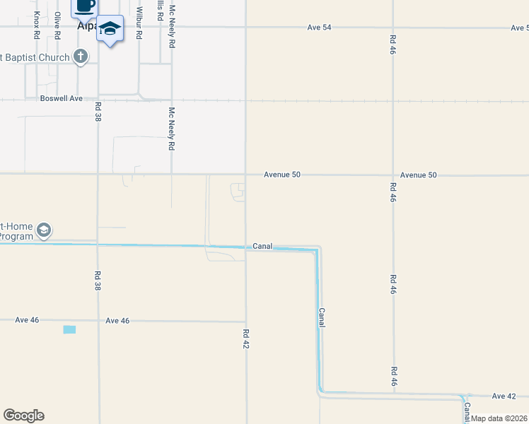 map of restaurants, bars, coffee shops, grocery stores, and more near 4962 Road 42 in Alpaugh
