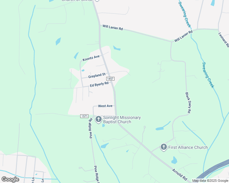 map of restaurants, bars, coffee shops, grocery stores, and more near State Road 1457 in Lexington