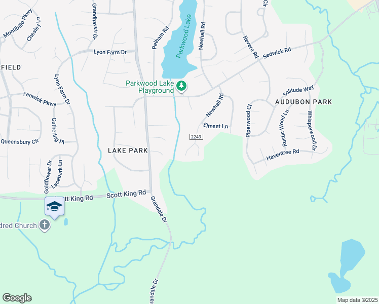 map of restaurants, bars, coffee shops, grocery stores, and more near 6015 Newhall Road in Durham