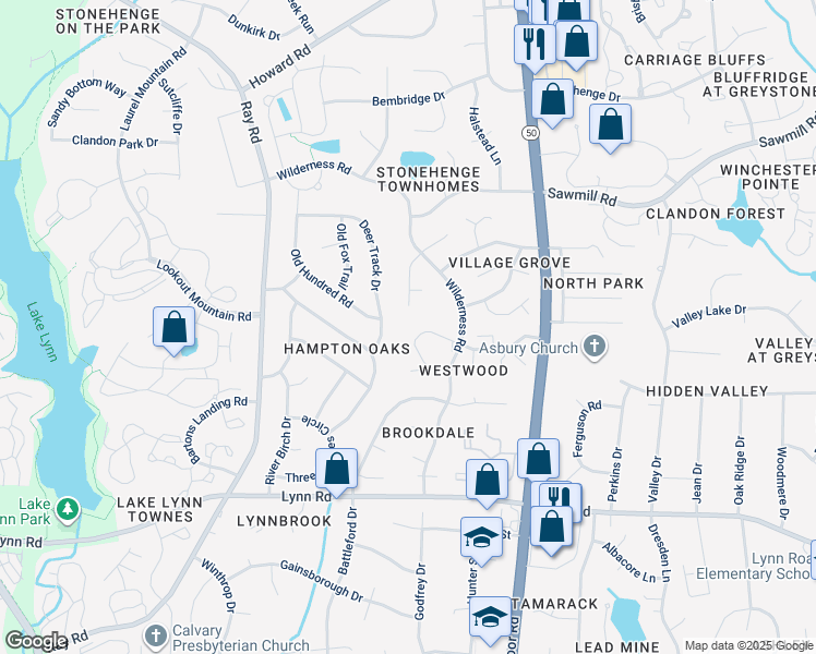 map of restaurants, bars, coffee shops, grocery stores, and more near 2638 Cottage Circle in Raleigh