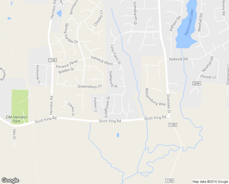 map of restaurants, bars, coffee shops, grocery stores, and more near 510 Goldflower Drive in Durham