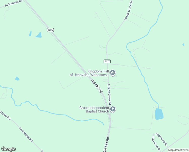 map of restaurants, bars, coffee shops, grocery stores, and more near 5904 Old 421 Road in Liberty