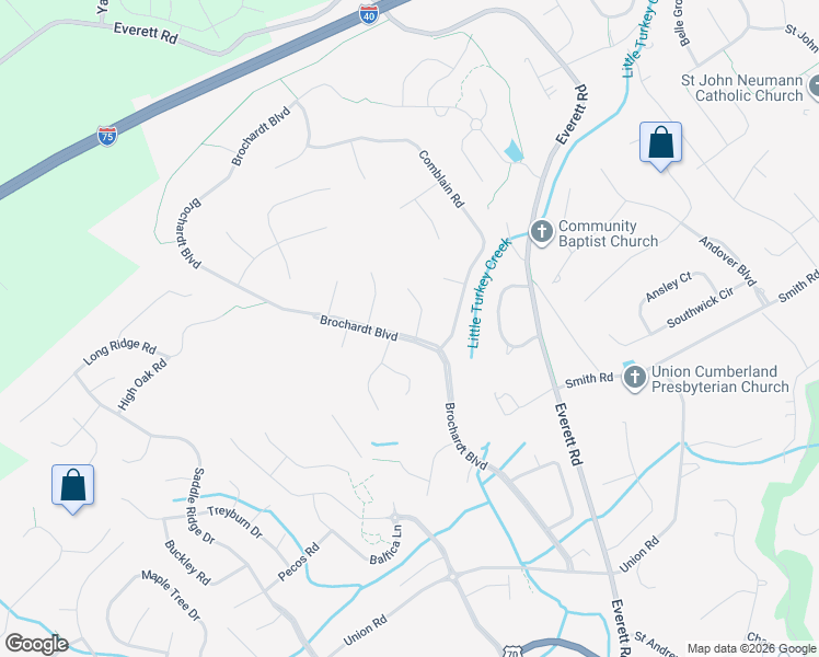 map of restaurants, bars, coffee shops, grocery stores, and more near 12717 Jarmann Road in Knoxville