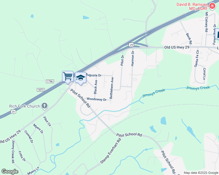 map of restaurants, bars, coffee shops, grocery stores, and more near 210 Bethlehem Avenue in Thomasville