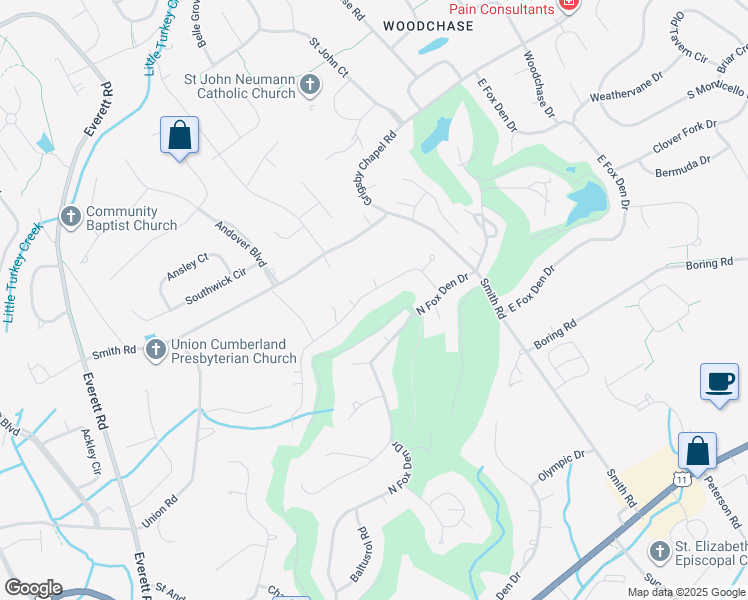 map of restaurants, bars, coffee shops, grocery stores, and more near 425 Augusta National Way in Knoxville