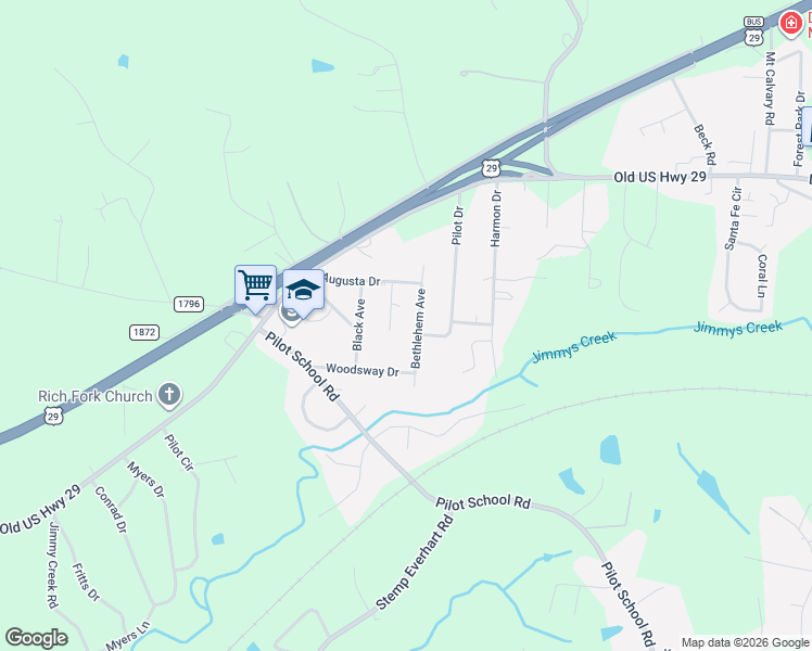 map of restaurants, bars, coffee shops, grocery stores, and more near 300 Bethlehem Avenue in Thomasville