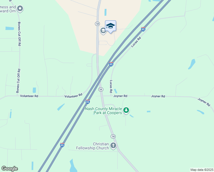 map of restaurants, bars, coffee shops, grocery stores, and more near 6686 Lucas Road in Elm City