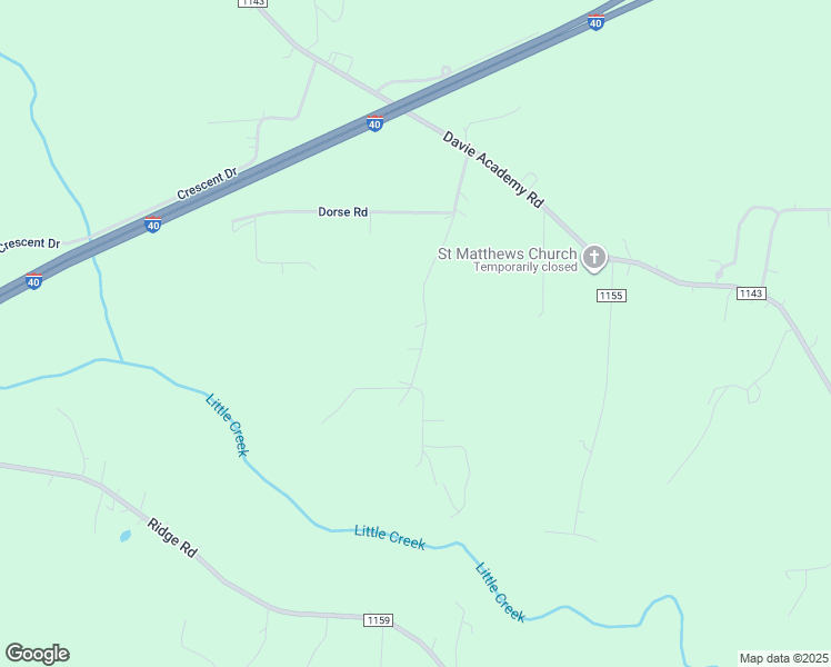 map of restaurants, bars, coffee shops, grocery stores, and more near 260 Stage Coach Road in Mocksville