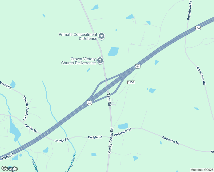 map of restaurants, bars, coffee shops, grocery stores, and more near Tant Road in Spring Hope